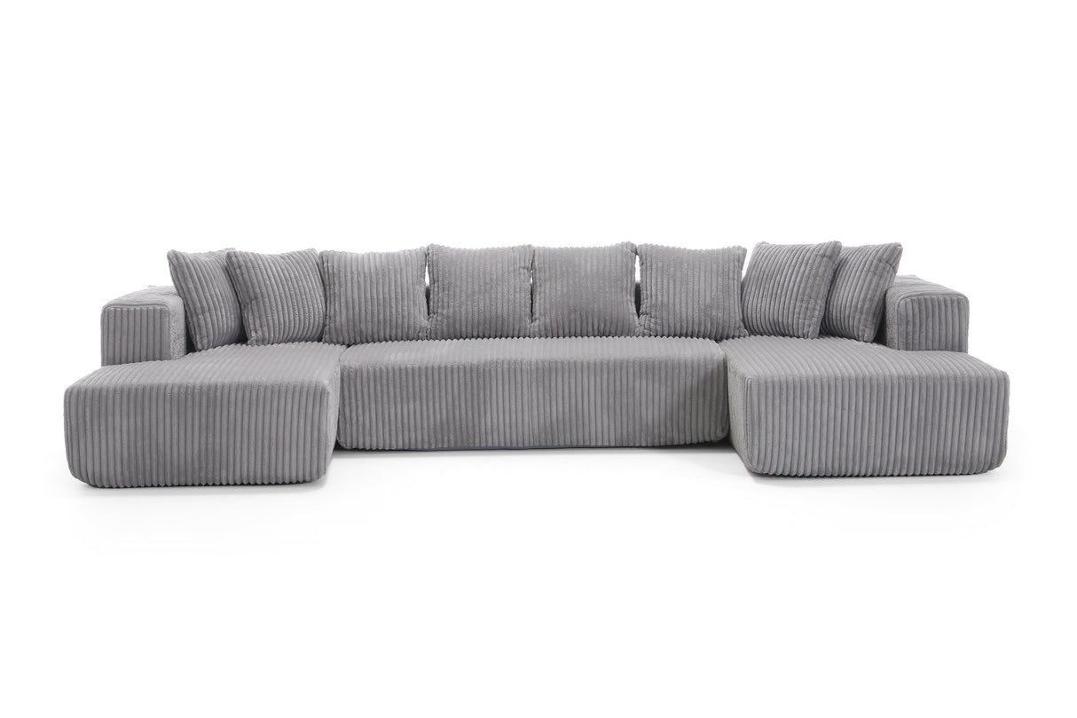 Alexus Corduroy Fabric Sectional Sofa