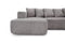 Valencia Alexus Corduroy Fabric Left Chaise Sectional Sofa, Light Grey