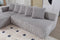 Valencia Alexus Corduroy Fabric Left Chaise Sectional Sofa, Light Grey