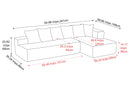 Valencia Alexus Corduroy Fabric Right Chaise Sectional Sofa, Light Grey
