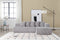 Valencia Alexus Corduroy Fabric Right Chaise Sectional Sofa, Light Grey