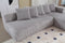 Valencia Alexus Corduroy Fabric Right Chaise Sectional Sofa, Light Grey