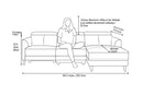 Valencia Andria Modern Right Hand Facing Top Grain Leather Reclining Sectional Sofa, Grey Color