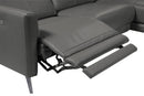 Valencia Andria Modern Right Hand Facing Top Grain Leather Reclining Sectional Sofa, Grey Color