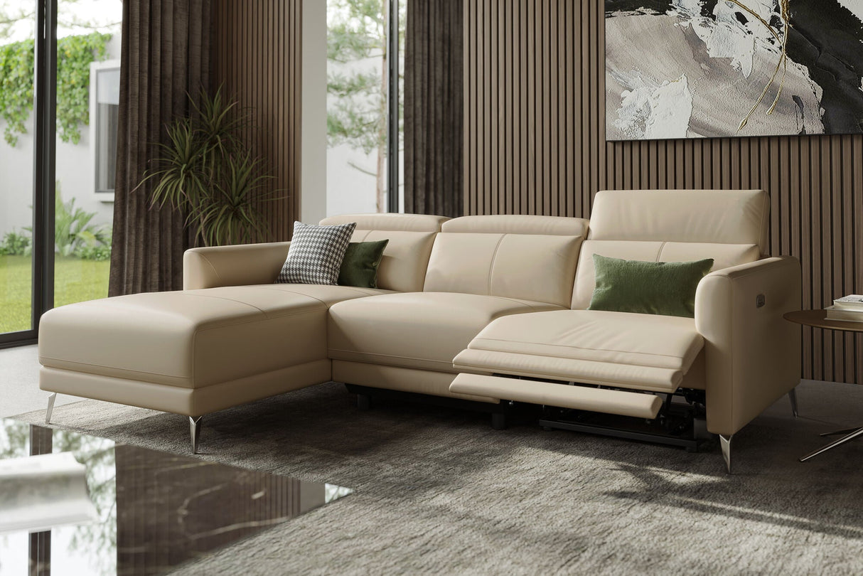 Andria Leather Reclining Sectional Sofa