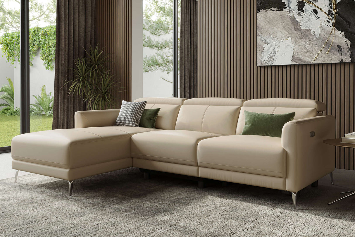 Andria Leather Reclining Sectional Sofa