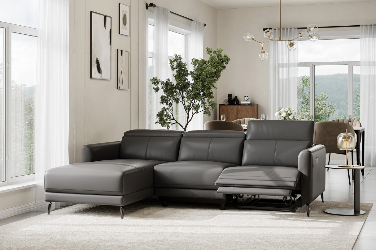 Andria Leather Reclining Sectional Sofa