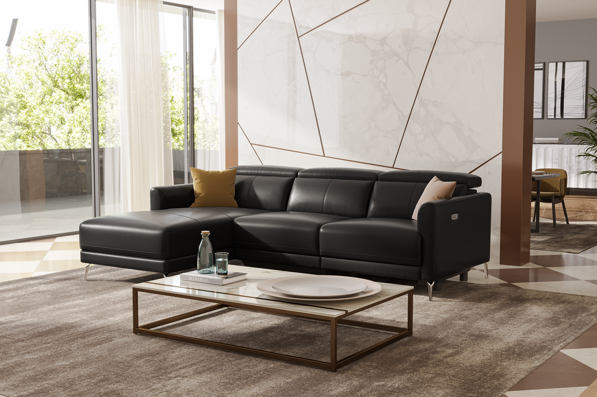 Andria Leather Reclining Sectional Sofa