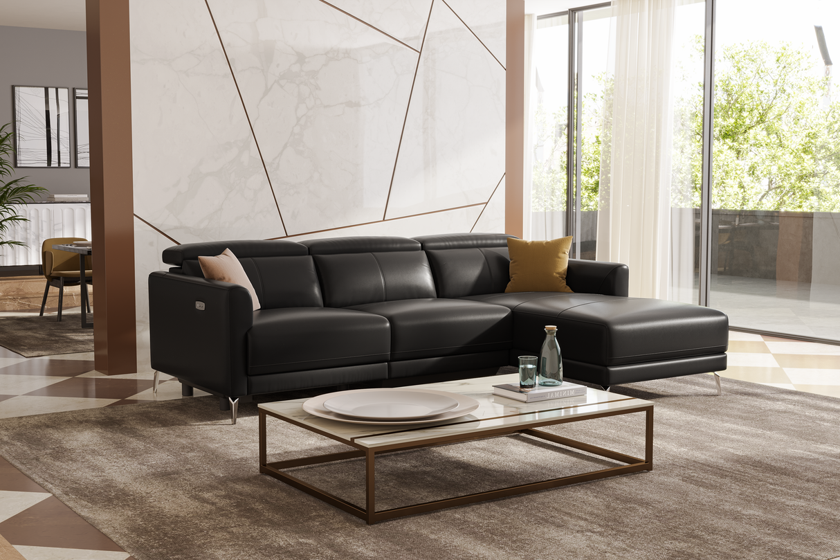 Andria Leather Reclining Sectional Sofa