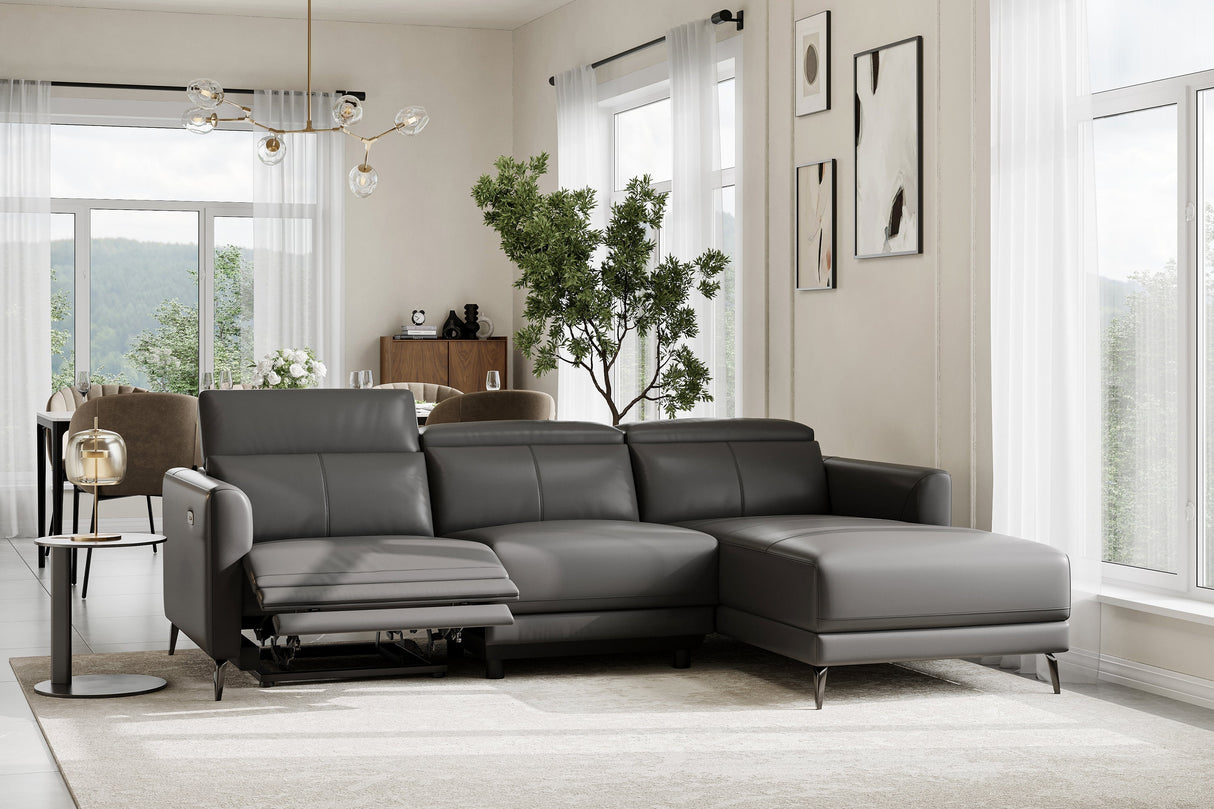Andria Leather Reclining Sectional Sofa