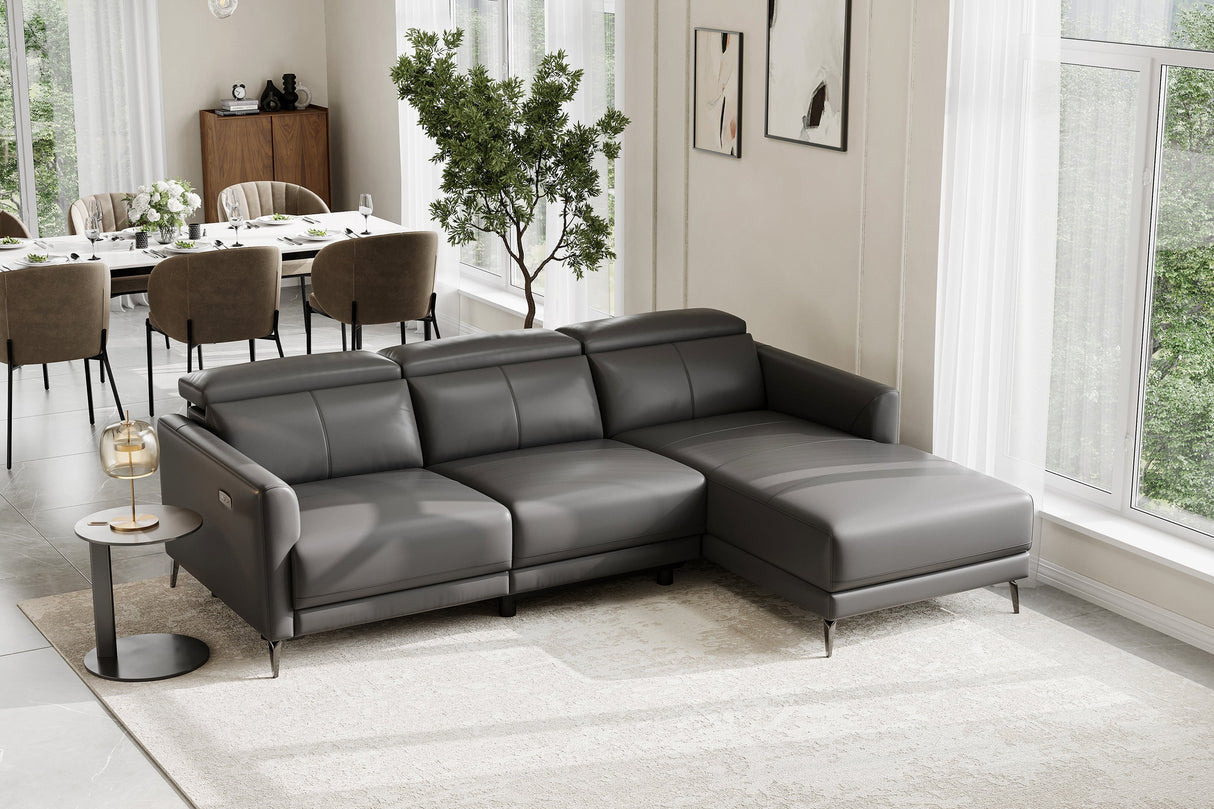 Andria Leather Reclining Sectional Sofa