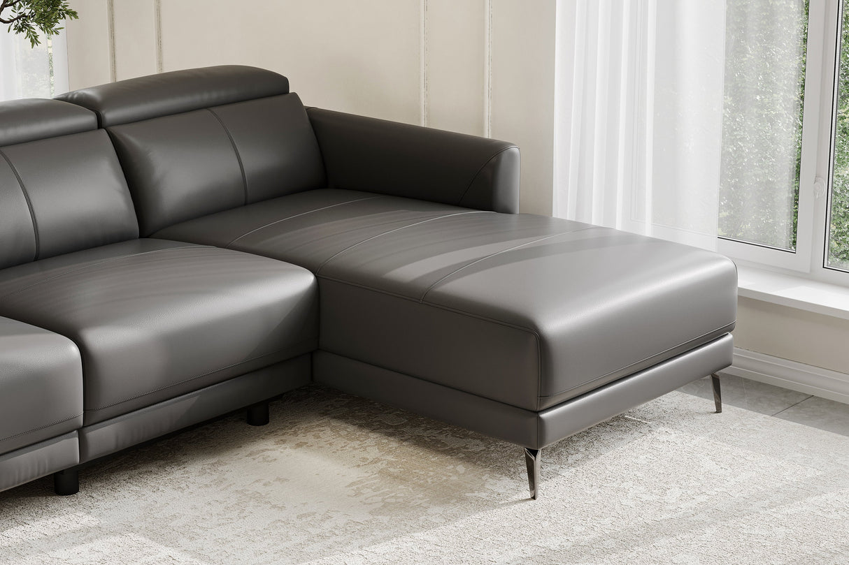 Andria Leather Reclining Sectional Sofa
