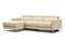 Valencia Andria Modern Left Hand Facing Top Grain Leather Reclining Sectional Sofa, Beige Color