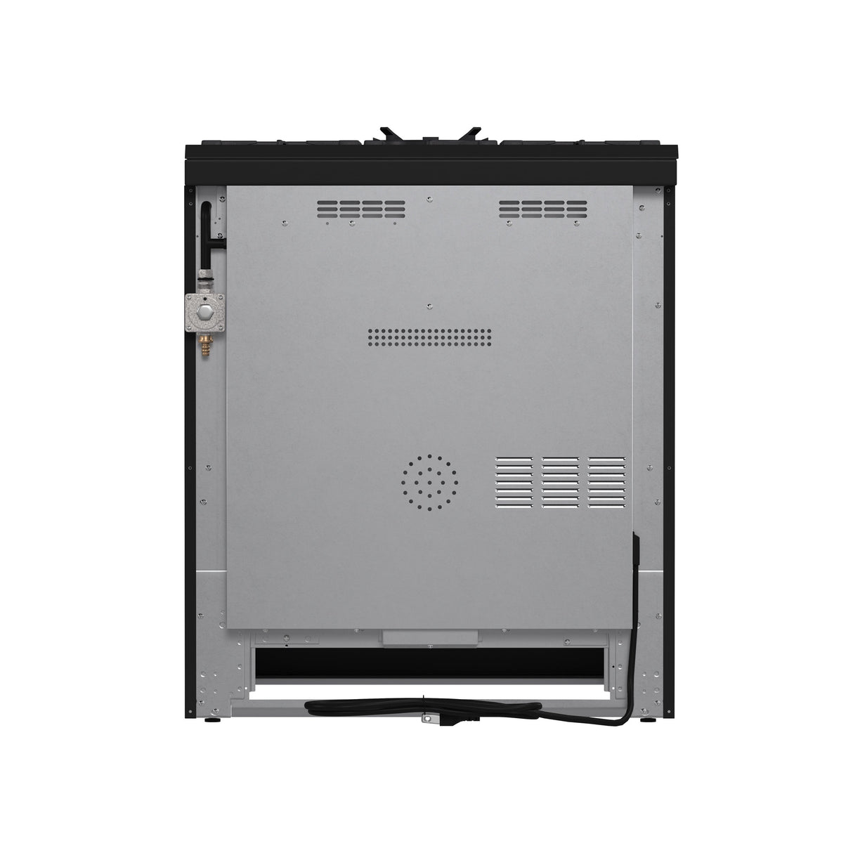 FORNO Espresso Leonardo 30" 5 cu. ft. Gas Range in Black with Antique Brass Handles, FFSGS1116-30BLK