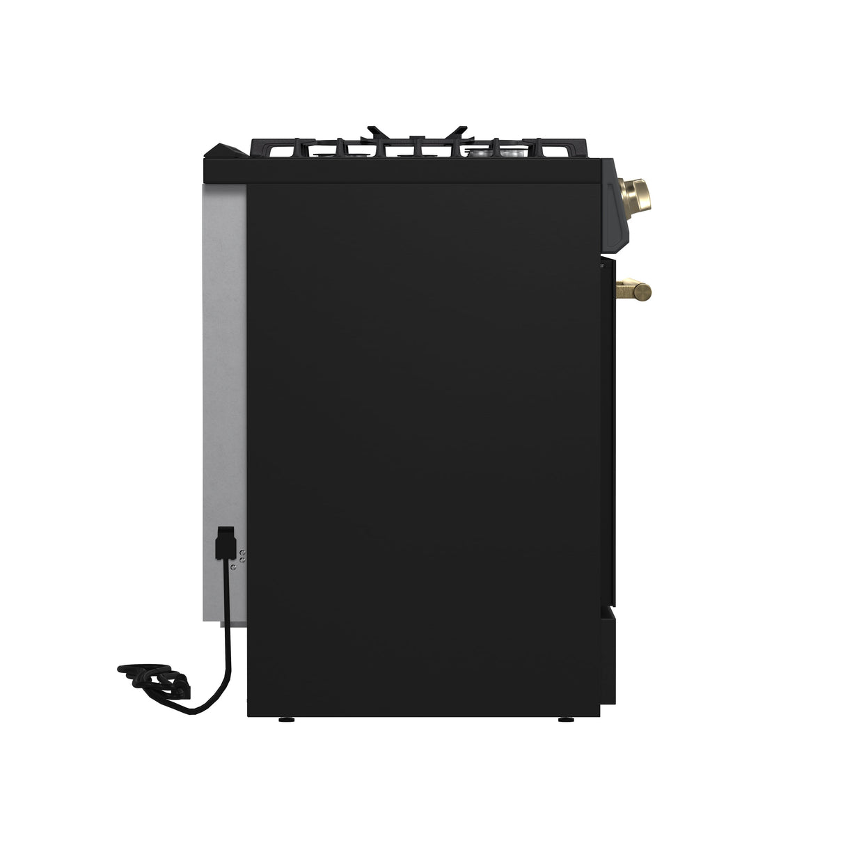 FORNO Espresso Leonardo 30" 5 cu. ft. Gas Range in Black with Silver Handles, FFSGS1116-30BLK