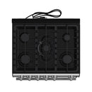 FORNO Espresso Leonardo 30" 5 cu. ft. Gas Range in Stainless Steel with Silver Handles, FFSGS1116-30