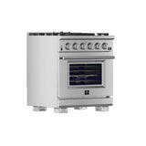 FORNO Capriasca 30″ 4.32 cu. ft. Gas Range with 5 Italian Burners in Stainless Steel, FFSGS6260-30