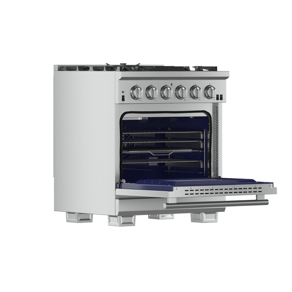 FORNO Capriasca 30″ 4.32 cu. ft. Gas Range with 5 Italian Burners in Stainless Steel, FFSGS6260-30