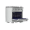 FORNO Capriasca 30″ 4.32 cu. ft. Gas Range with 5 Italian Burners in Stainless Steel, FFSGS6260-30