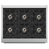 FORNO Capriasca 36" 5.36 cu. ft. Gas Range with 6 Italian Burners in Stainless Steel, FFSGS6260-36