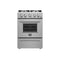 FORNO Breno 24" 2.3 cu. ft. Freestanding Gas Range with 4 Sealed Burners in Stainless Steel, FFSGS6272-24
