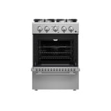 FORNO Breno 24" 2.3 cu. ft. Freestanding Gas Range with 4 Sealed Burners in Stainless Steel, FFSGS6272-24