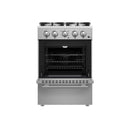 FORNO Breno 24" 2.3 cu. ft. Freestanding Gas Range with 4 Sealed Burners in Stainless Steel, FFSGS6272-24