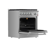 FORNO Giovanni 30" 4.32 cu. ft. Gas Range with 5 Sealed Burners, Air Fry Basket, Wok Support and Griddle, FFSGS6274-30