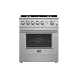 FORNO Giovanni 30" 4.32 cu. ft. Gas Range with 5 Sealed Burners, Air Fry Basket, Wok Support and Griddle, FFSGS6274-30