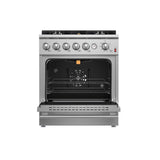 FORNO Giovanni 30" 4.32 cu. ft. Gas Range with 5 Sealed Burners, Air Fry Basket, Wok Support and Griddle, FFSGS6274-30