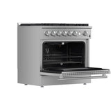 FORNO Marco 36" 5.36 cu.ft. Gas Range with 6 Burners and Built-In Temperature Gauge, FFSGS6277-36