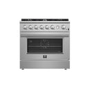 FORNO Marco 36" 5.36 cu.ft. Gas Range with 6 Burners and Built-In Temperature Gauge, FFSGS6277-36
