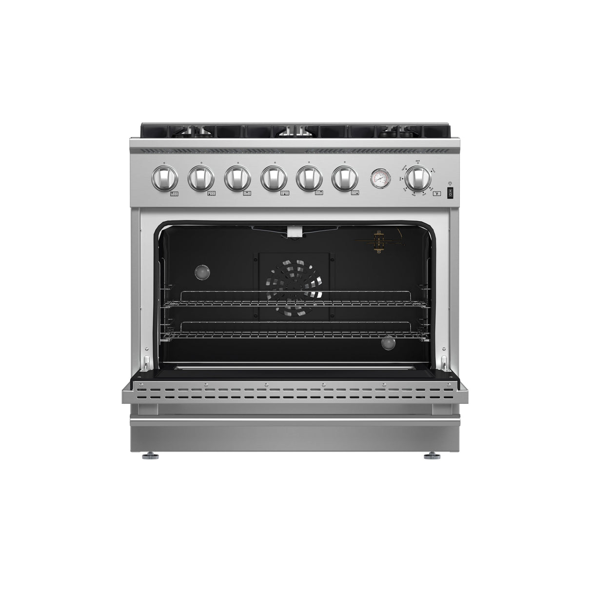 FORNO Marco 36" 5.36 cu.ft. Gas Range with 6 Burners and Built-In Temperature Gauge, FFSGS6277-36