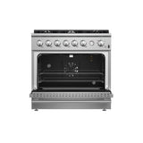FORNO Marco 36" 5.36 cu.ft. Gas Range with 6 Burners and Built-In Temperature Gauge, FFSGS6277-36