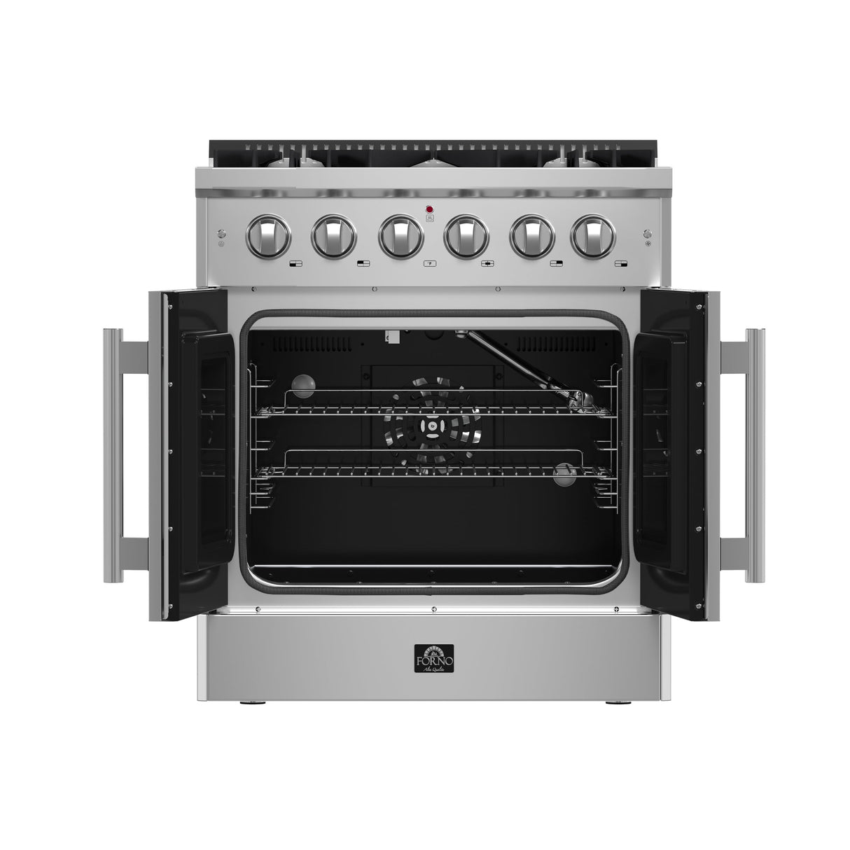 FORNO Galiano 30" 4.32 cu. ft. Freestanding Gas Range with French Door and 5 Burners, FFSGS6444-30