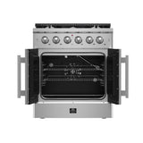 FORNO Galiano 30" 4.32 cu. ft. Freestanding Gas Range with French Door and 5 Burners, FFSGS6444-30