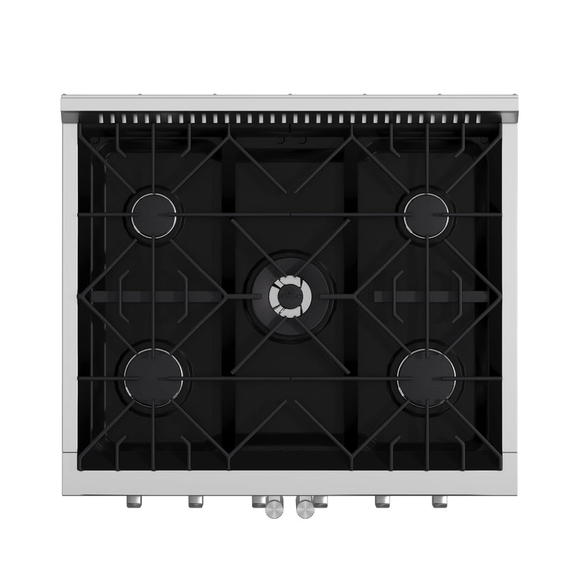 FORNO Galiano 30" 4.32 cu. ft. Freestanding Gas Range with French Door and 5 Burners, FFSGS6444-30