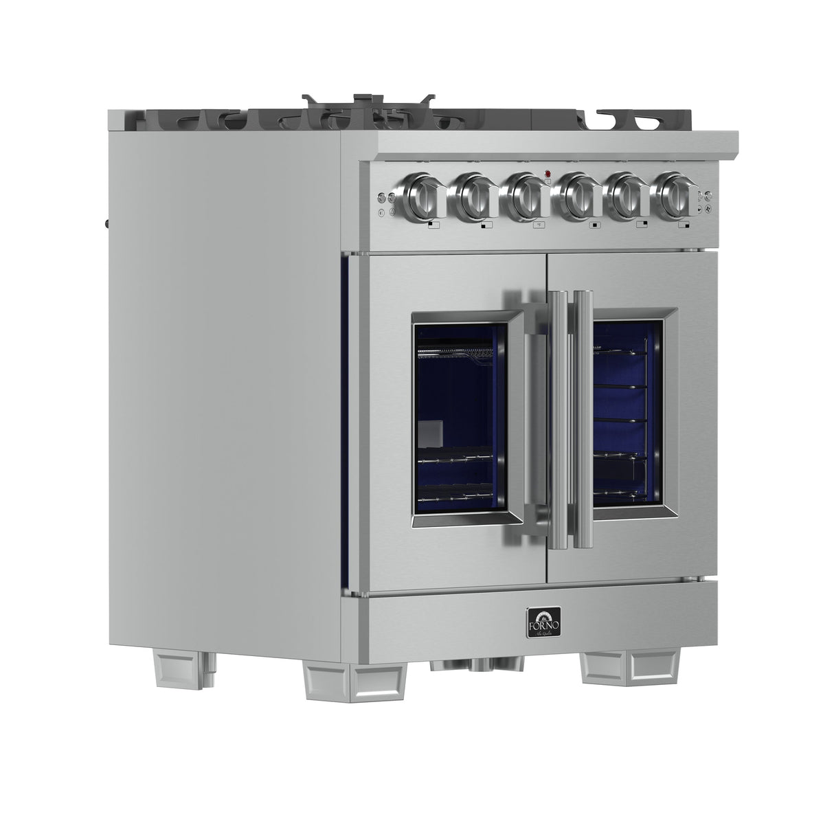 FORNO Capriasca 30" 4.32 cu. ft. Professional Gas Range with French Door and 5 Sealed Burners, FFSGS6460-30