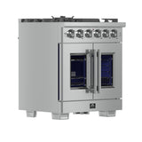 FORNO Capriasca 30" 4.32 cu. ft. Professional Gas Range with French Door and 5 Sealed Burners, FFSGS6460-30