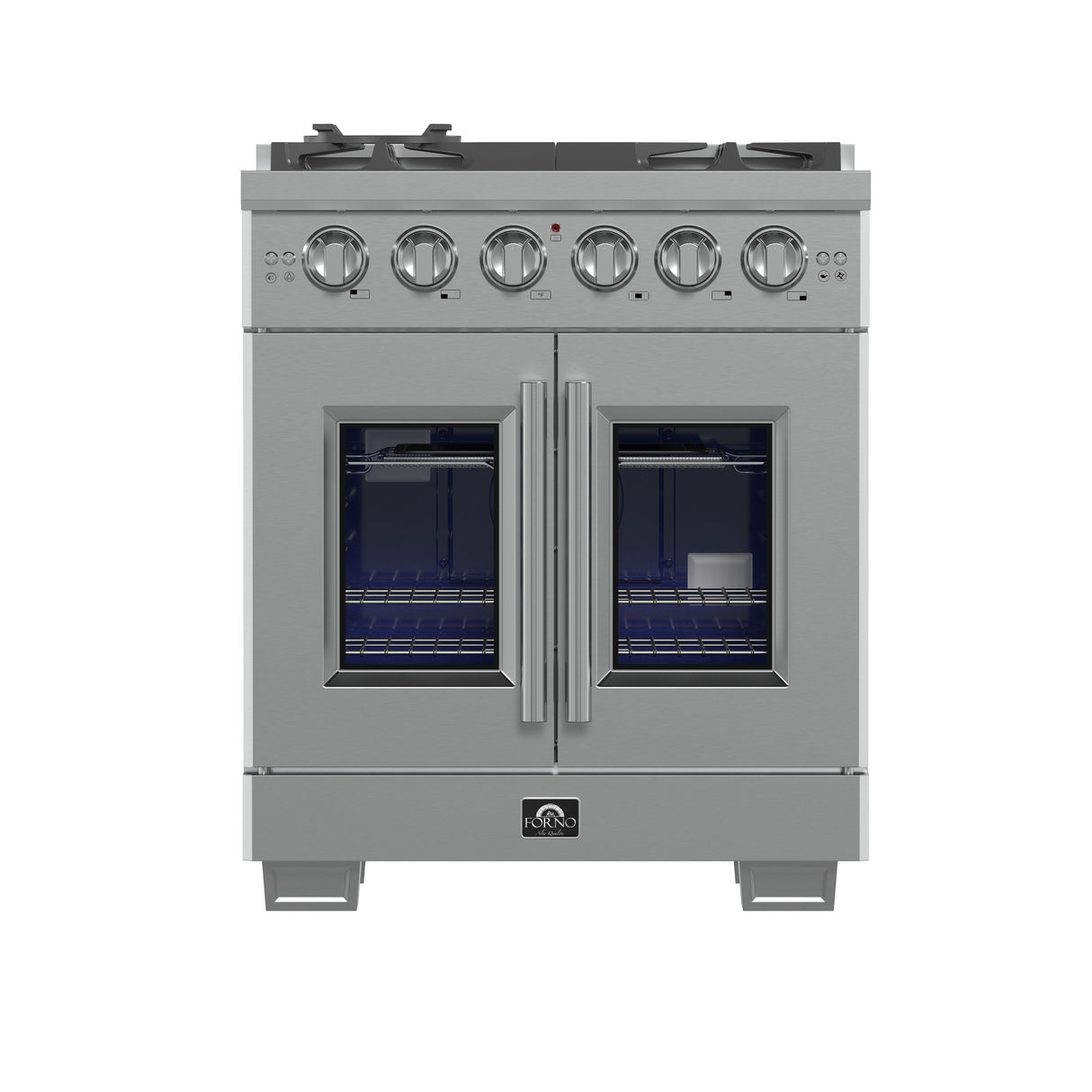 FORNO Capriasca 30" 4.32 cu. ft. Professional Gas Range with French Door and 5 Sealed Burners, FFSGS6460-30