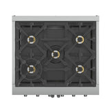 FORNO Capriasca 30" 4.32 cu. ft. Professional Gas Range with French Door and 5 Sealed Burners, FFSGS6460-30