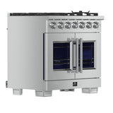 FORNO Capriasca 36" 5.36 cu. ft. Professional Gas Range with French Door and 6 Sealed Burners, FFSGS6460-36
