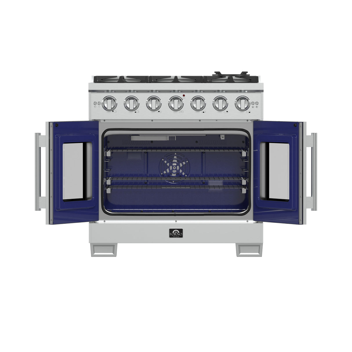 FORNO Capriasca 36" 5.36 cu. ft. Professional Gas Range with French Door and 6 Sealed Burners, FFSGS6460-36