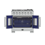 FORNO Capriasca 36" 5.36 cu. ft. Professional Gas Range with French Door and 6 Sealed Burners, FFSGS6460-36