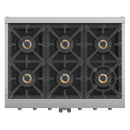 FORNO Capriasca 36" 5.36 cu. ft. Professional Gas Range with French Door and 6 Sealed Burners, FFSGS6460-36