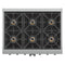 FORNO Capriasca 36" 5.36 cu. ft. Professional Gas Range with French Door and 6 Sealed Burners, FFSGS6460-36