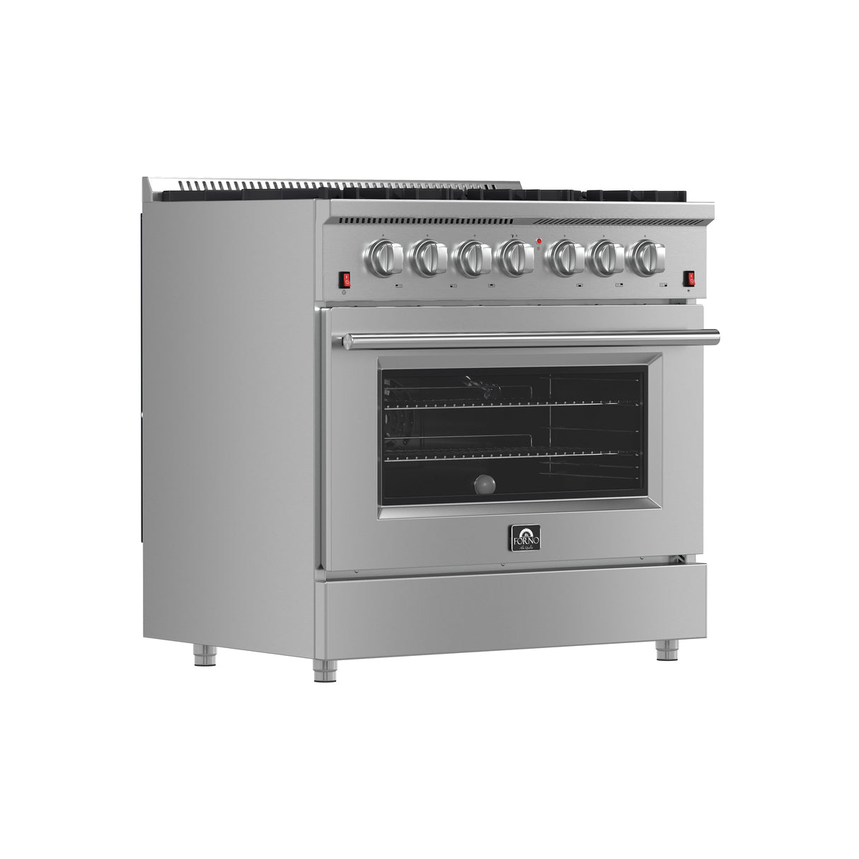 FORNO Galiano 36" 5.36 cu. ft. Gas Range with 6 Italian Burners in Stainless Steel, FFSGS6244-36