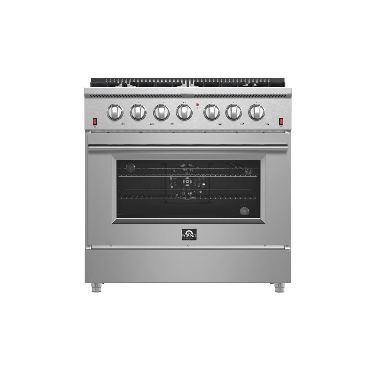 FORNO Galiano 36" 5.36 cu. ft. Gas Range with 6 Italian Burners in Stainless Steel, FFSGS6244-36