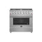 FORNO Galiano 36" 5.36 cu. ft. Gas Range with 6 Italian Burners in Stainless Steel, FFSGS6244-36