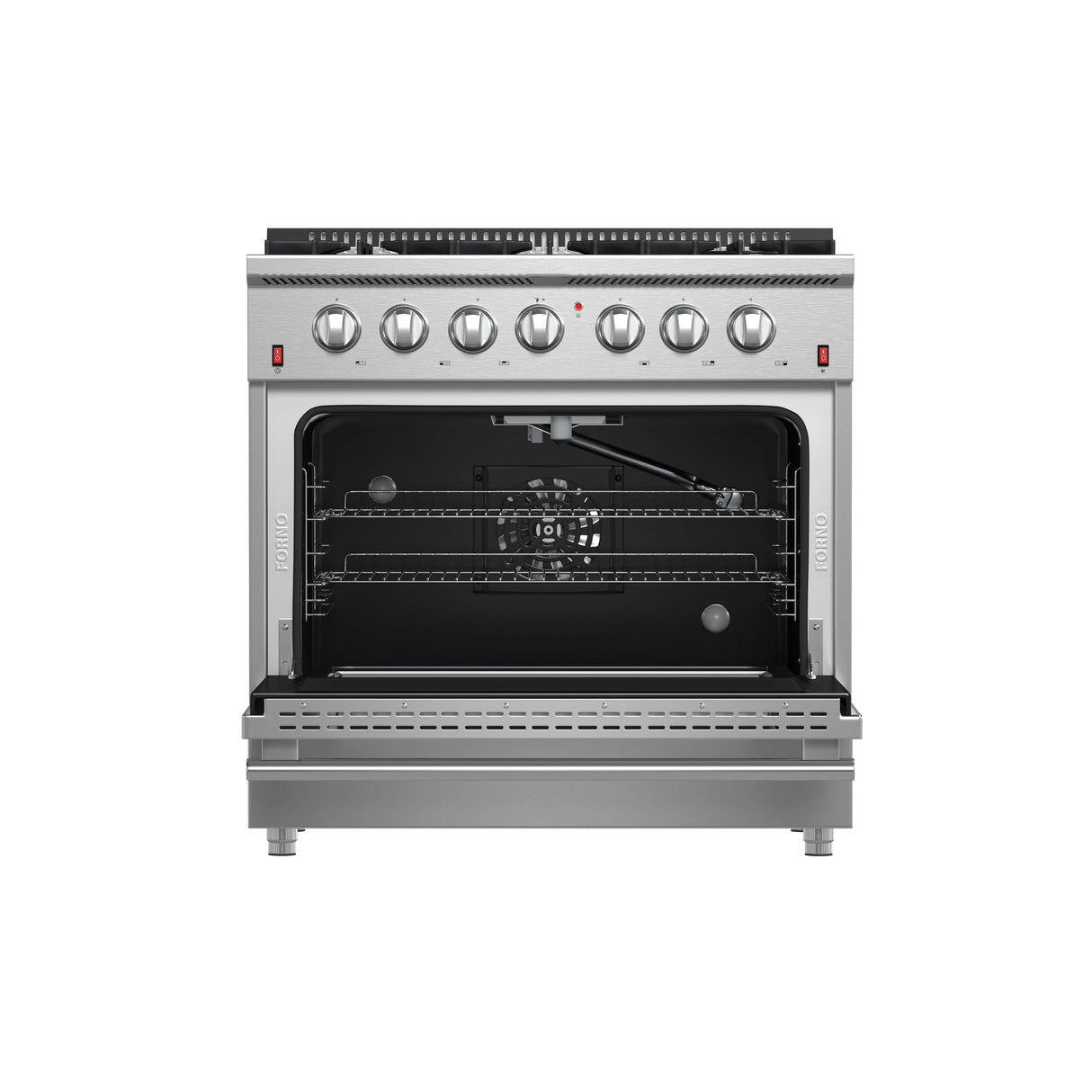 FORNO Galiano 36" 5.36 cu. ft. Gas Range with 6 Italian Burners in Stainless Steel, FFSGS6244-36